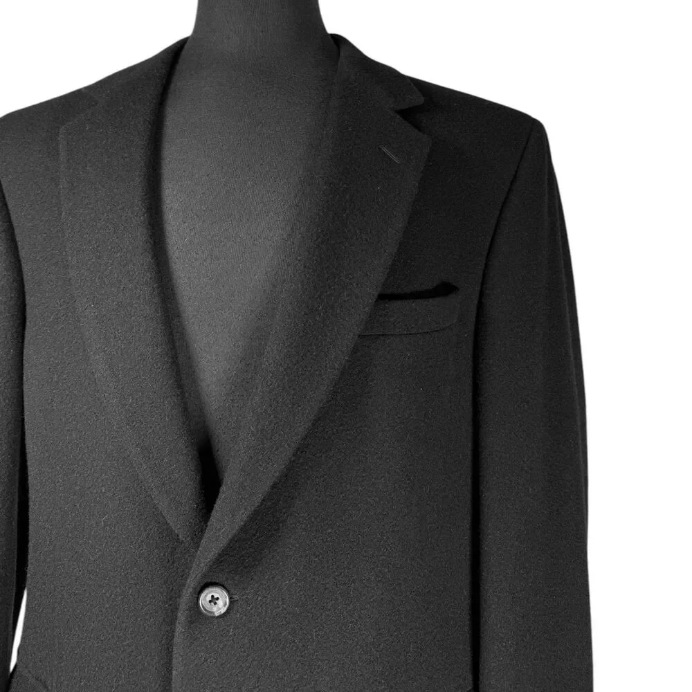 Jos. A. Bank Mens 42R Camel Hair Blazer Black 2 Button Sport Coat Jacket